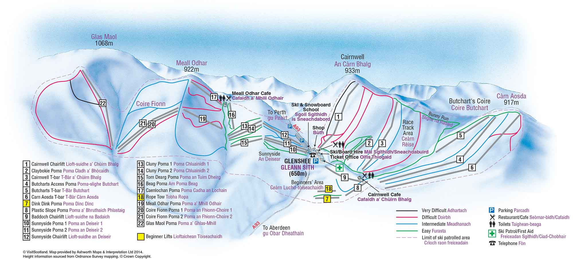 Glenshee piste map
